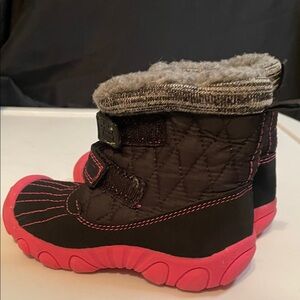 Child of Mine Black and Pink Quilted Fur Lined Kids Snow Ski Boots